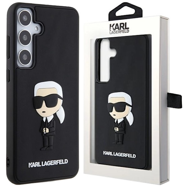 Karl Lagerfeld 3D gummi Ikonik-deksel til Samsung Galaxy S24+ - Svart