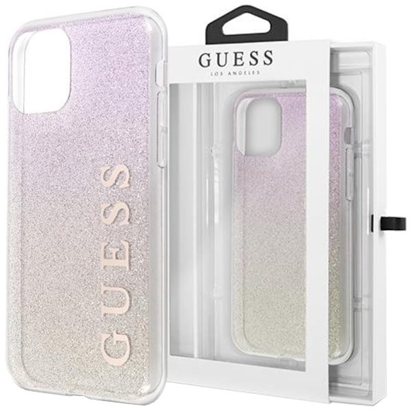 Guess GUHCN65PCUGLGPI iPhone 11 Pro Max rosa gull/gull rosa hardt deksel Gradient Glitter