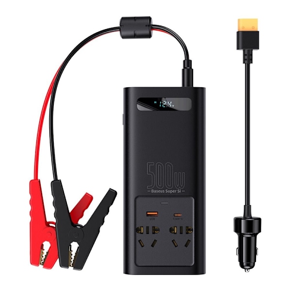 Baseus Car Inverter Converter 150W 12V / 500W 220V (EU og CN Plugg) Svart (CGNB000101)