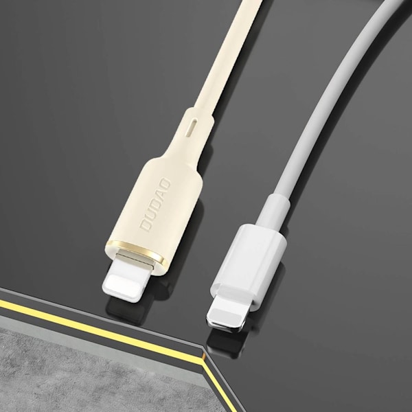 Dudao L7SF 2-i-1 kabel USB-C - USB-C / Lightning 100W 1,2m - beige