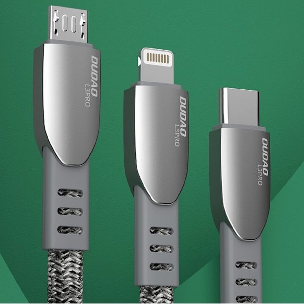 Dudao flettet kabel USB - micro USB 5 A 1 m grå (L3PROM grå)