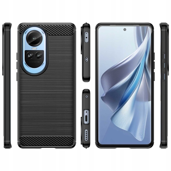 Spacecase Carbon Case Cover För Oppo Reno 10/10 Pro 5G Black