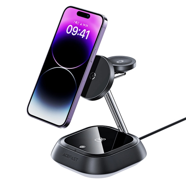 3I1 ACEFAST E16 15W INDUKTIV LADESTATION TIL TELEFON / HØRETELEFONER / UR - SORT