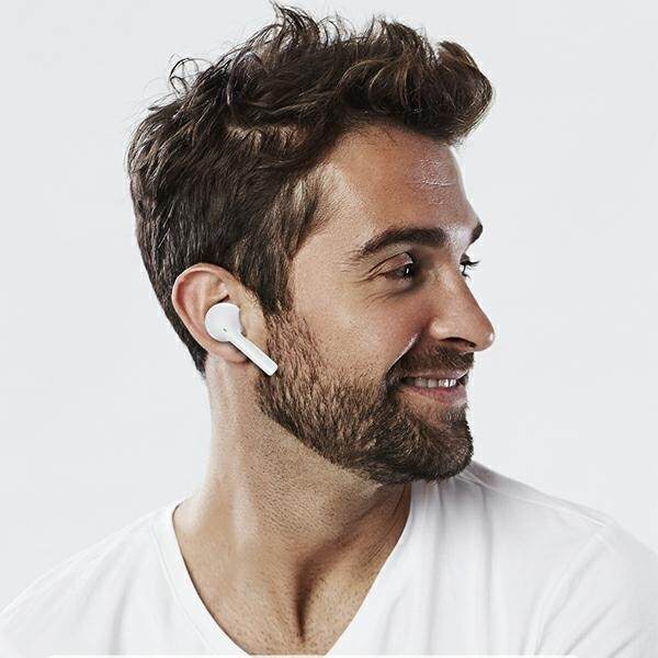 AWEI T12 TWS Bluetooth sporthörlurar vit/vit