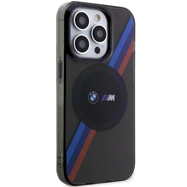 BMW TRICOLOR STRIPES MAGSAFE ETUI TIL IPHONE 14 PRO MAX - GRÅ