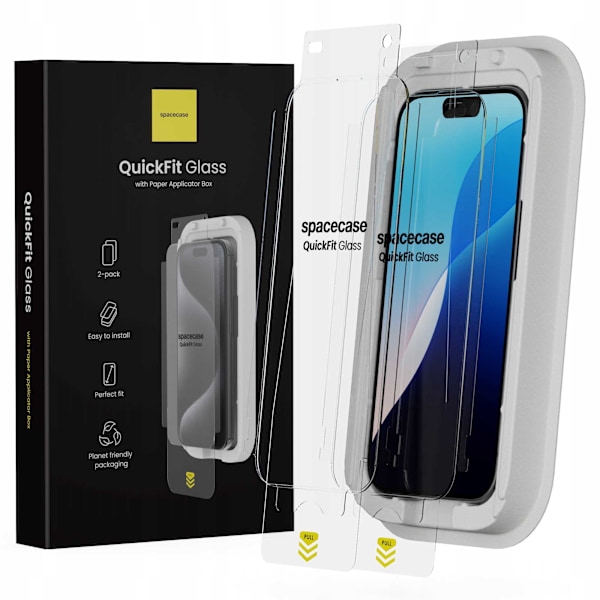 Spacecase Quickfit Härdat Glas För Iphone 16 Pro Protective Screen