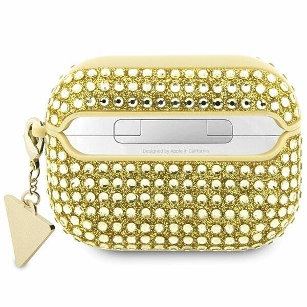 Guess Rhinestone Triangle Charm GUAPHDGTPD-veske til AirPods Pro - Gull