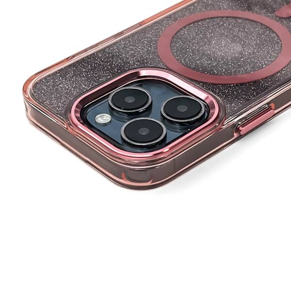 GLITTER CASE MAGSAFE TIL IPHONE 16 PLUS - PINK MED GLITTER