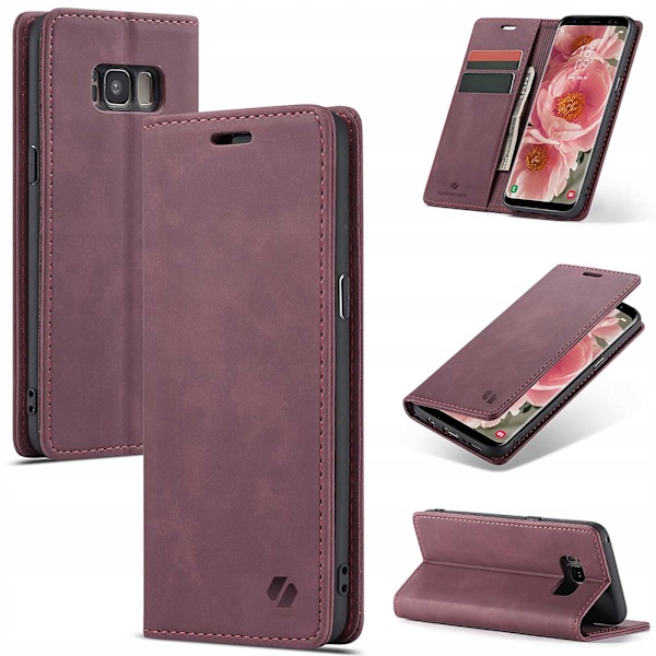 Spacecase Fodral Plånbok Galaxy S8 Skydd För Samsung Telefon Röd