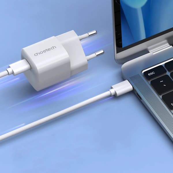 Choetech PD5007 USB-C PD 30W GaN Vegglader - Hvit
