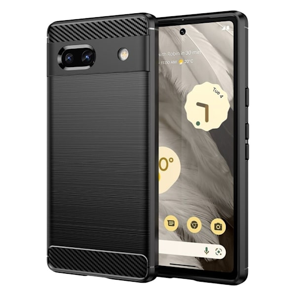 CARBON CASE HOUS COVER BAG CASE TIL GOOGLE PIXEL 7A SORT