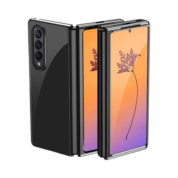 Dekselveske til Samsung Galaxy Z Fold 4, metallrammedeksel, svart