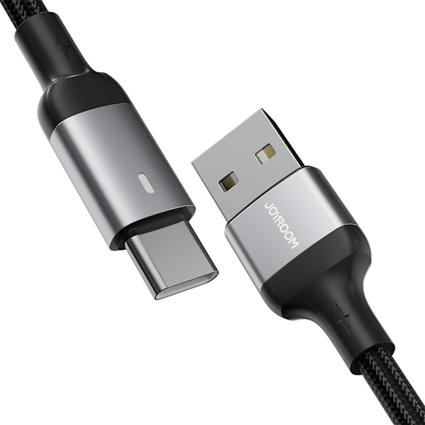 JOYROOM USB - USB C 3A KABEL TIL HURTIG OPLADNING OG DATAOVERFØRSEL A10 SERIES 1,2 M SORT (S-UC027A10)