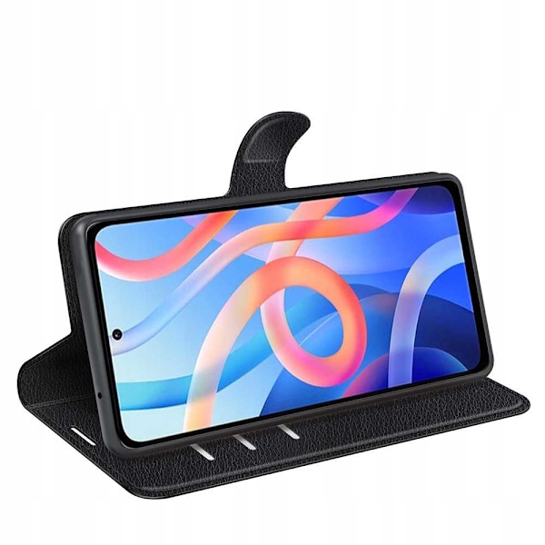 Litchi Skydd För Xiaomi Poco M4 Pro 5G Redmi Note 11T Svart