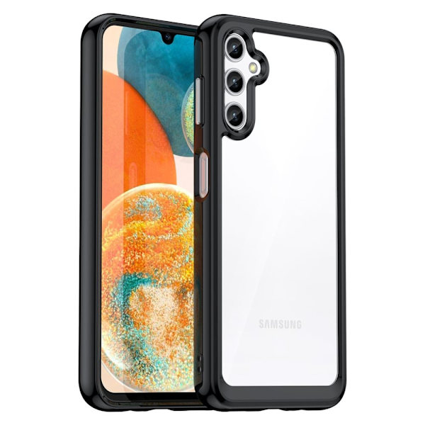 Outer Space-deksel til Samsung Galaxy A34 5G, fleksibel ramme, svart