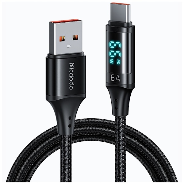 MCDODO CABLE MED DISPLAY USB-C SNABBLADDNING USB TYPE C 5A 66W 1M