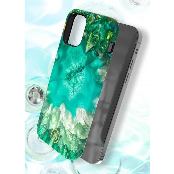 Kingxbar Agate Series stilig skalldeksel med agattrykk for iPhone 12 mini grønn