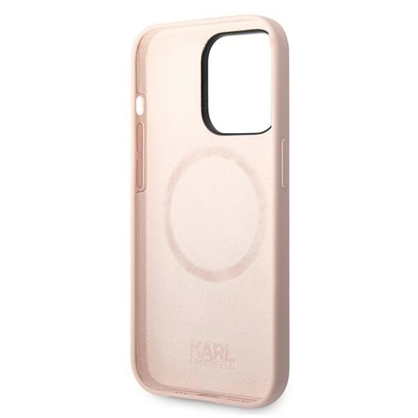 Karl Lagerfeld KLHMP14XSLKHLP iPhone 14 Pro Max 6.7 hardt etui rosa/rosa Silikon Karl`s Head Magsafe