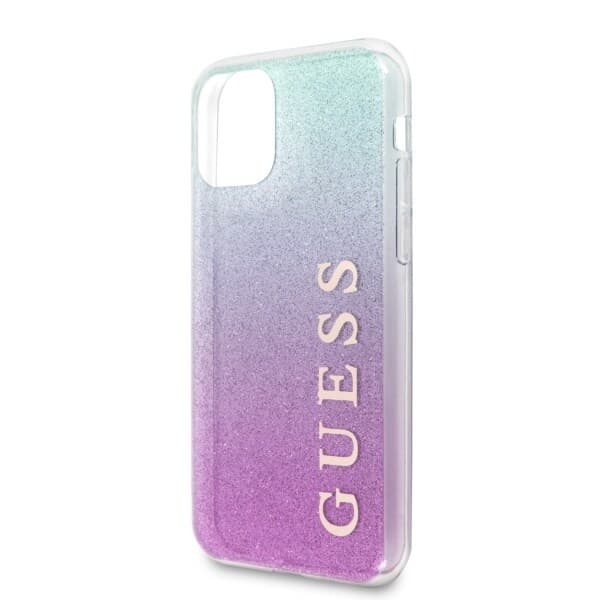Guess GUHCN65PCUGLPBL iPhone 11 Pro Max rosa-blå/lyseblå hardt deksel Glitter Gradient