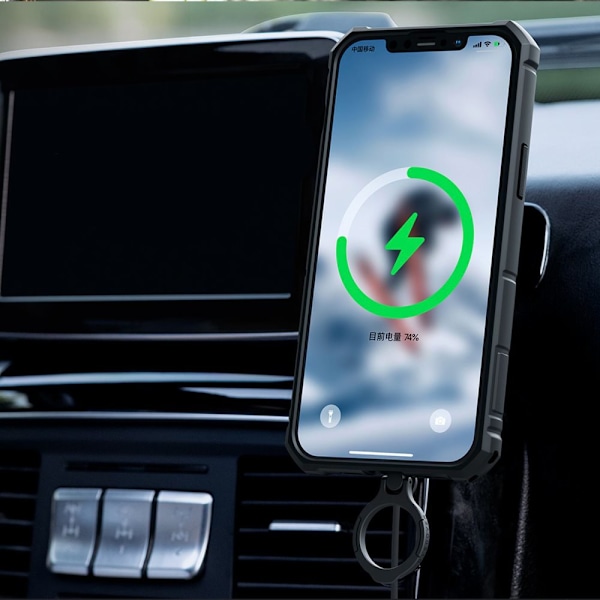 Nillkin CamShield Armor Pro Magnetic Case iPhone 14 Plus MagSafe pansret deksel stativ ring svart
