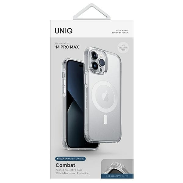 UNIQ deksel Combat iPhone 14 Pro Max 6.7 Magclick Lading gjennomsiktig/due sateng klar