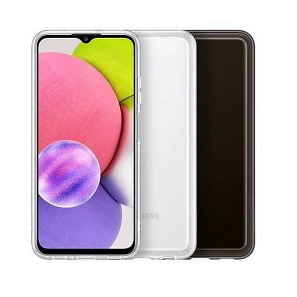 Fodral Samsung EF-QA038TB A03s A038 Soft Clear Cover svart/svart