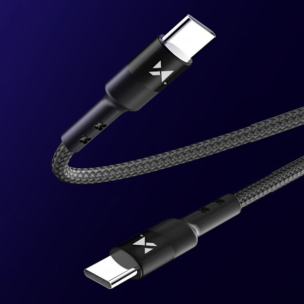 Wozinsky-kabel USB Typ C - USB Typ C Strömförsörjning 18W 2m svart (WUC-PD-CC2B)