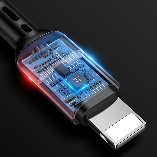 MCDODO USB LYN SPIRAL FJÄDER KABEL SNABB IPHONE 14 LED 2M