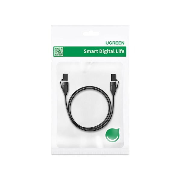 Ugreen Ethernet Cat.8 U/FTP LAN-kabel flat 1 m svart (NW134)