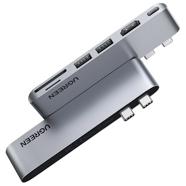 UGREEN MULTIFUNKTIONEL HUB 2XUSB C - HDMI/2XUSB 3.0/SDTF/USB C PD GRÅ