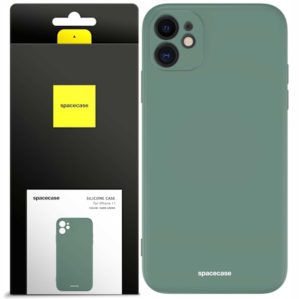 Spacecase Skyddande Silikonfodral För Iphone 11 Mörkgrön