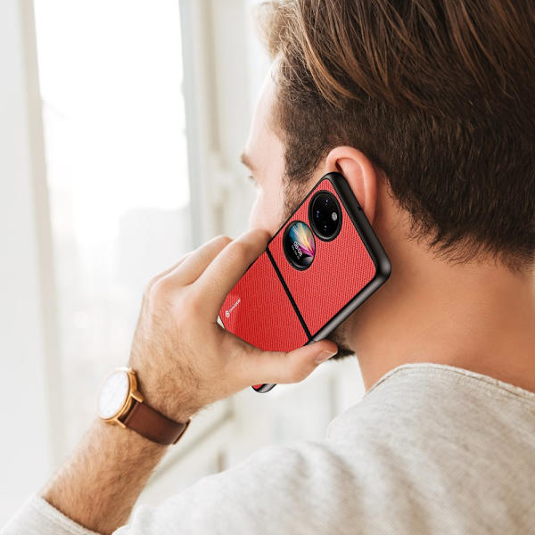 Dux Ducis Fino-deksel, deksel dekket med nylonmateriale, Huawei P50 Pocket rød