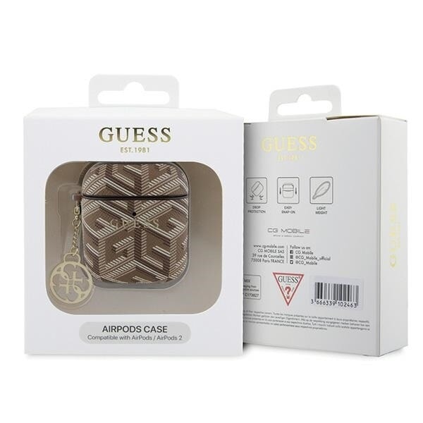 Guess GUA2PGCE4CW-deksel for AirPods 1/2 - brun GCube Charm