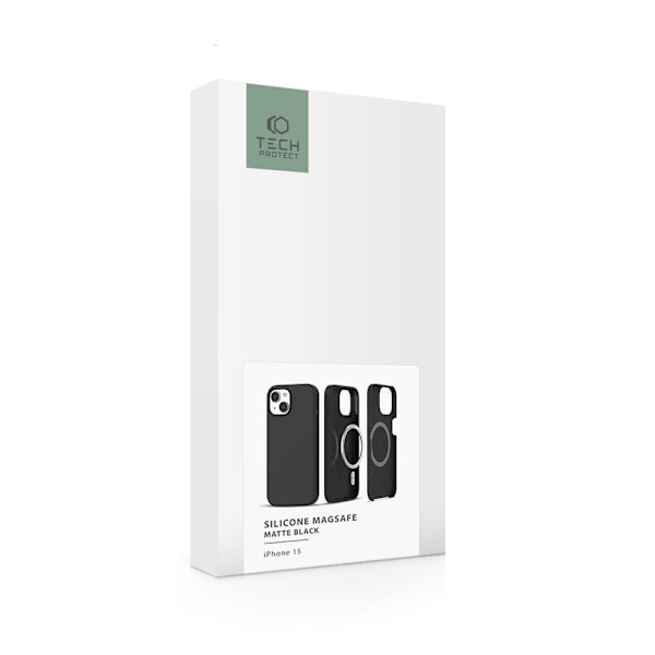 TECH-PROTECT SILIKONE MAGSAFE IPHONE 15 MAT SORT