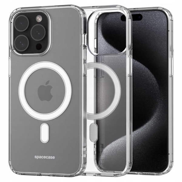 Spacecase Clear Mag-Fodral För Iphone 15 Pro Max-Adapter För Magsafe