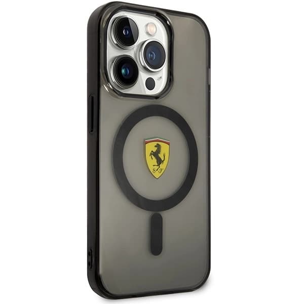 FERRARI TRANSLUCENT MAGSAFE ETUI TIL IPHONE 14 PRO - SORT