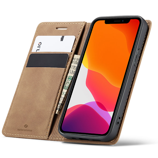 Spacecase Pålbocksväska För Iphone 12 12 Pro Ljusbrunt Skydd