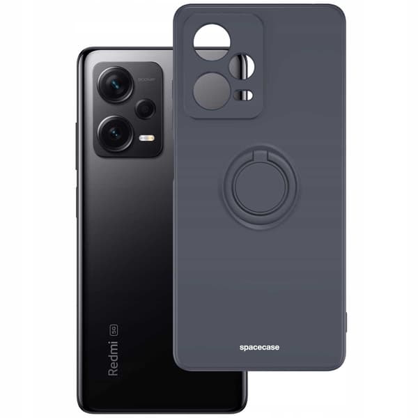 Spacecase Silikonecase Ring För Xiaomi Redmi Note 12 Pro 5G Svart