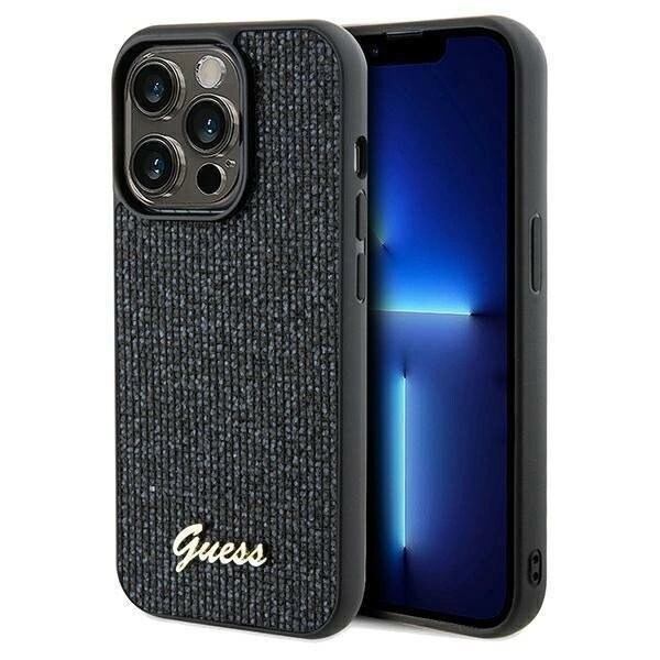 Guess Disco Metal Script-deksel til iPhone 14 Pro Max - svart