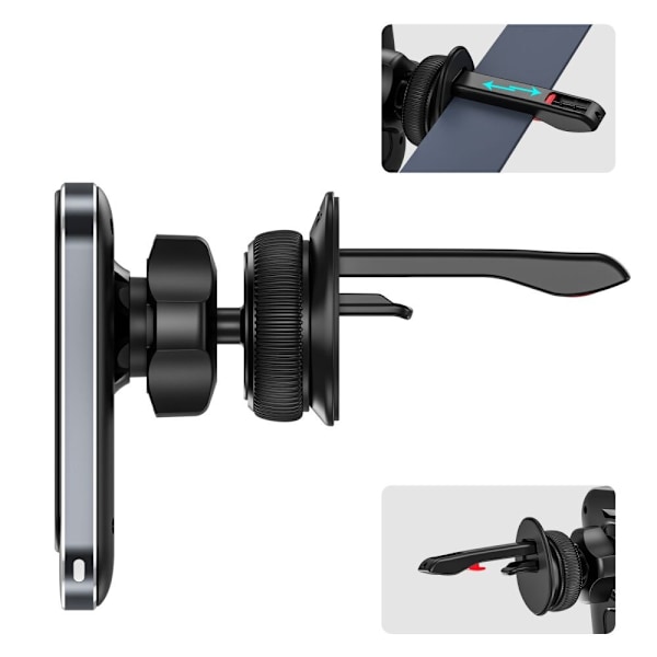 TECH-PROTECT MM15W-V2 MAGNETISK MAGSAFE VENT BILMONTERING TRÅDLØS OPLADER 15W SORT