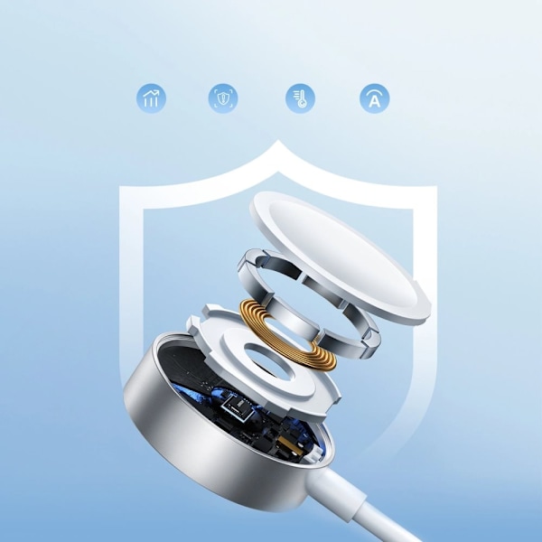 Joyroom S-IW008 3-i-1 magnetisk lader USB-A - Lightning/USB-C 1,2 m - hvit