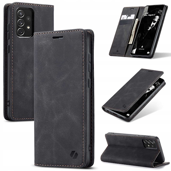 Spacecase Case Pålbocket Fodral För Samsung Galaxy A72 5G Svart