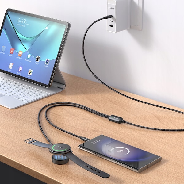 MCDODO INDUKTIV LADDARE FÖR SAMSUNG GALAXY WATCH 2IN1 USB-C KABEL FÖR BÄRBAR DATOR
