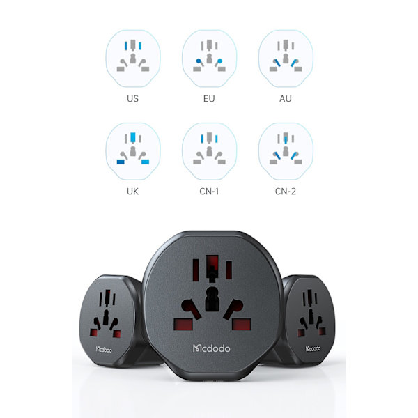 MCDODO UNIVERSAL READAPTER UK TIL EU USA UK AU CN 2500W