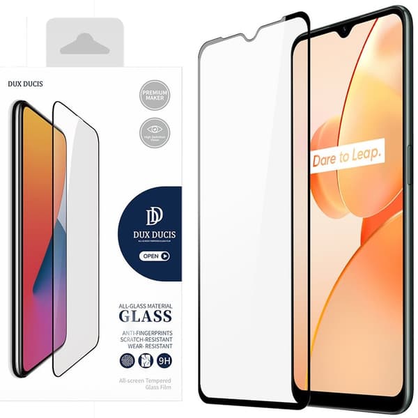 DUX DUCIS HÆRDET GLAS 9H TIL SKÆRM MED RAMME TIL REALME C31 SORT