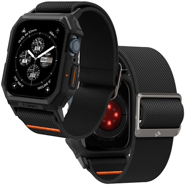 SPIGEN LITE FIT PRO ETUI MED REM TIL APPLE WATCH 4 / 5 / 6 / 7 / 8 / 9 / SE (44 / 45 MM) - MAT SORT