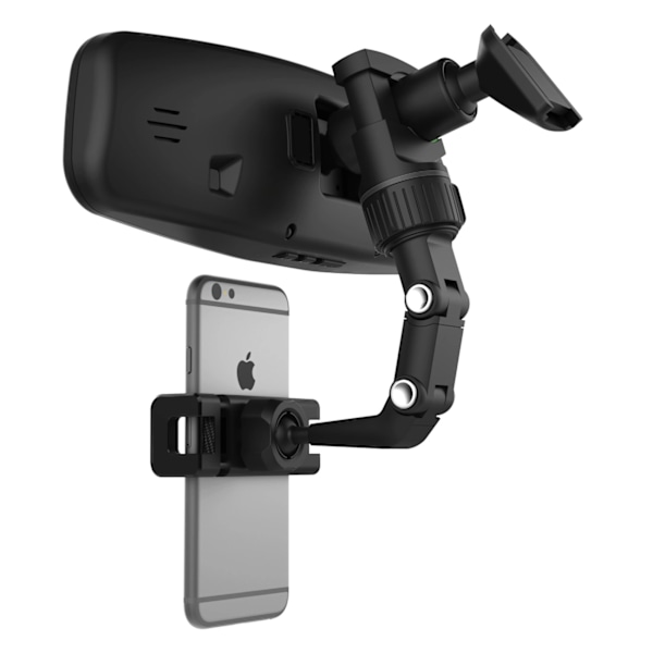 JUSTERBAR BIL BAKSPEJL HOLDER TIL SMARTPHONE, SORT
