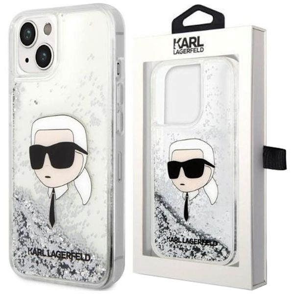 Karl Lagerfeld KLHCP14MLNKHCH iPhone 14 Plus 6.7 sølv/sølv hardt deksel Glitter Karl Head