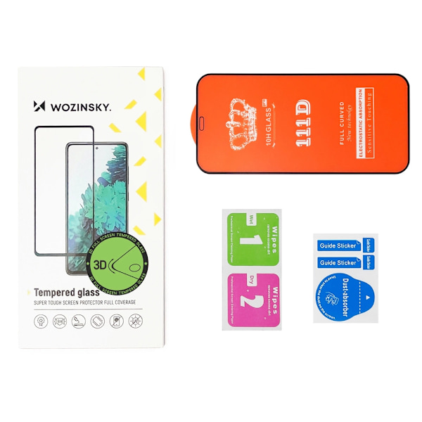 WOZINSKY SUPER DURABLE FULL GLUE FULDSKÆRMS HÆRDET GLAS MED RAMMEETUI VENLIG IPHONE SE 2022 / SE 2020 / IPHONE 8 / IPHONE 7 SORT