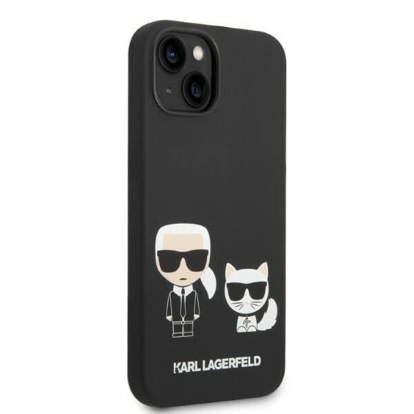 Karl Lagerfeld KLHMP14MSSKCK iPhone 14 Plus 6.7 hardt deksel svart/svart flytende silikon Karl & Choupette Magsafe